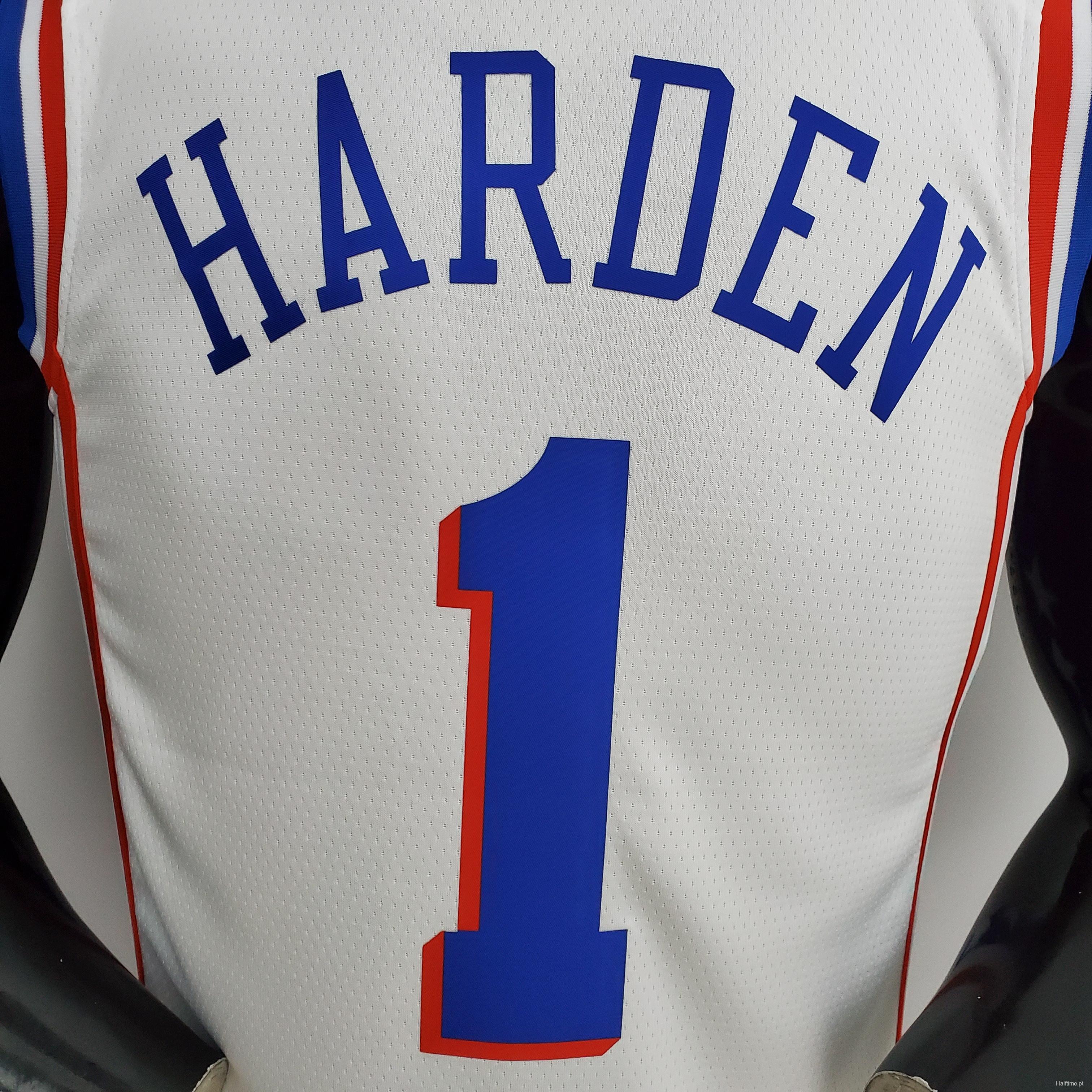 75th Anniversary Philadelphia 76ers HARDEN#1 White NBA Jersey