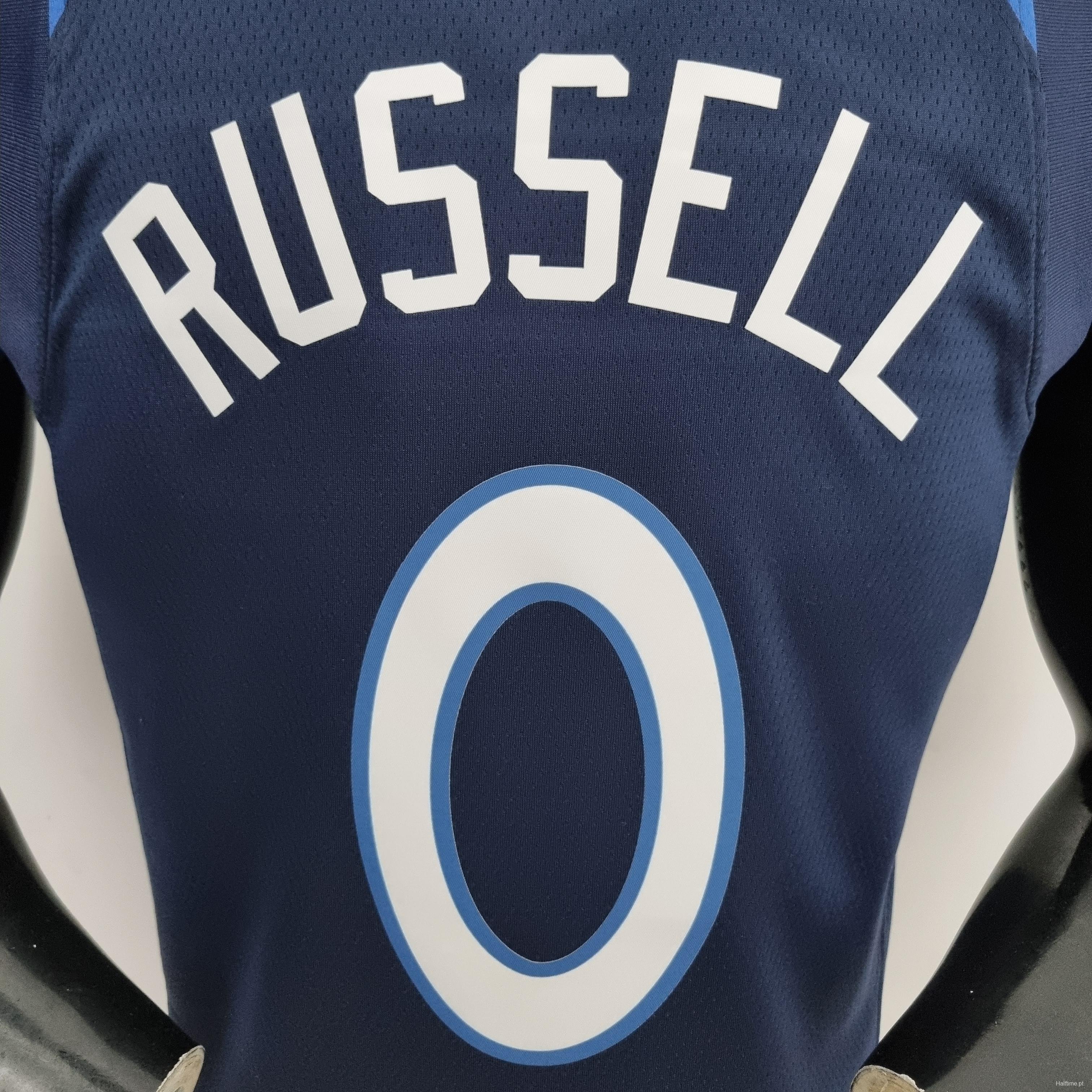 75th Anniversary Minnesota Timberwolves Russell #0 Royal Blue NBA Jersey