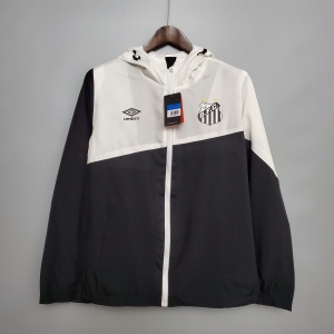 Windbreaker Santos top white bottom black Soccer Jersey