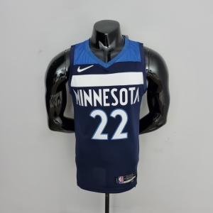 75th Anniversary Minnesota Timberwolves Wiggins #22 Royal Blue NBA Jersey
