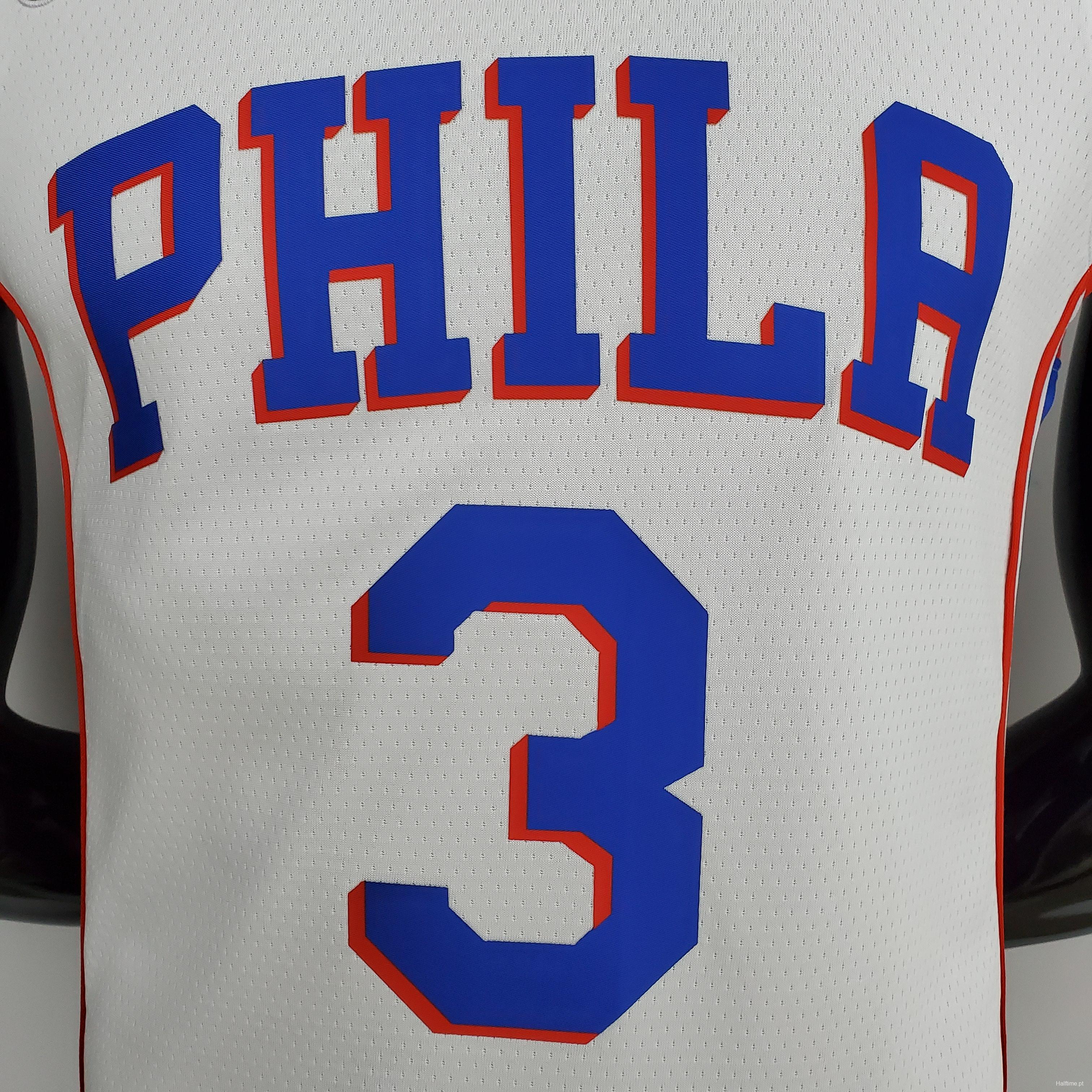 75th Anniversary Philadelphia 76ers IVERSON#3 White NBA Jersey