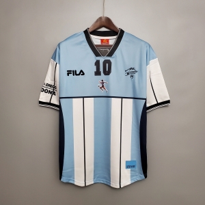 Retro 2001 Argentina Maradona #10 Commemorative Edition Soccer Jersey