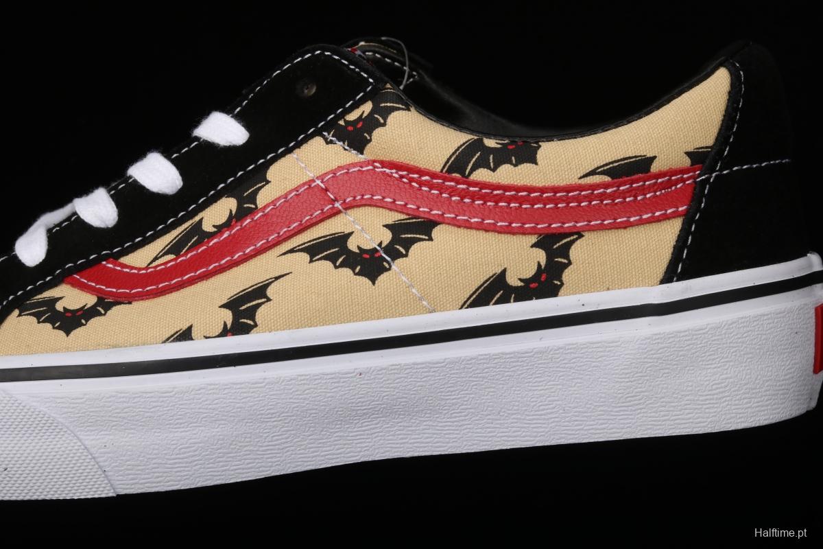 Vans side striped bat pattern low-top sports board shoes VN0A4UWI2U4