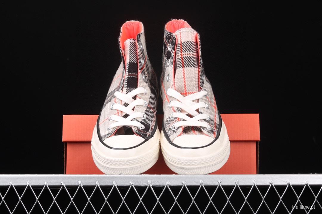 Converse 70s Plaid Scottish plaid fresh vintage casual board shoes 166495C