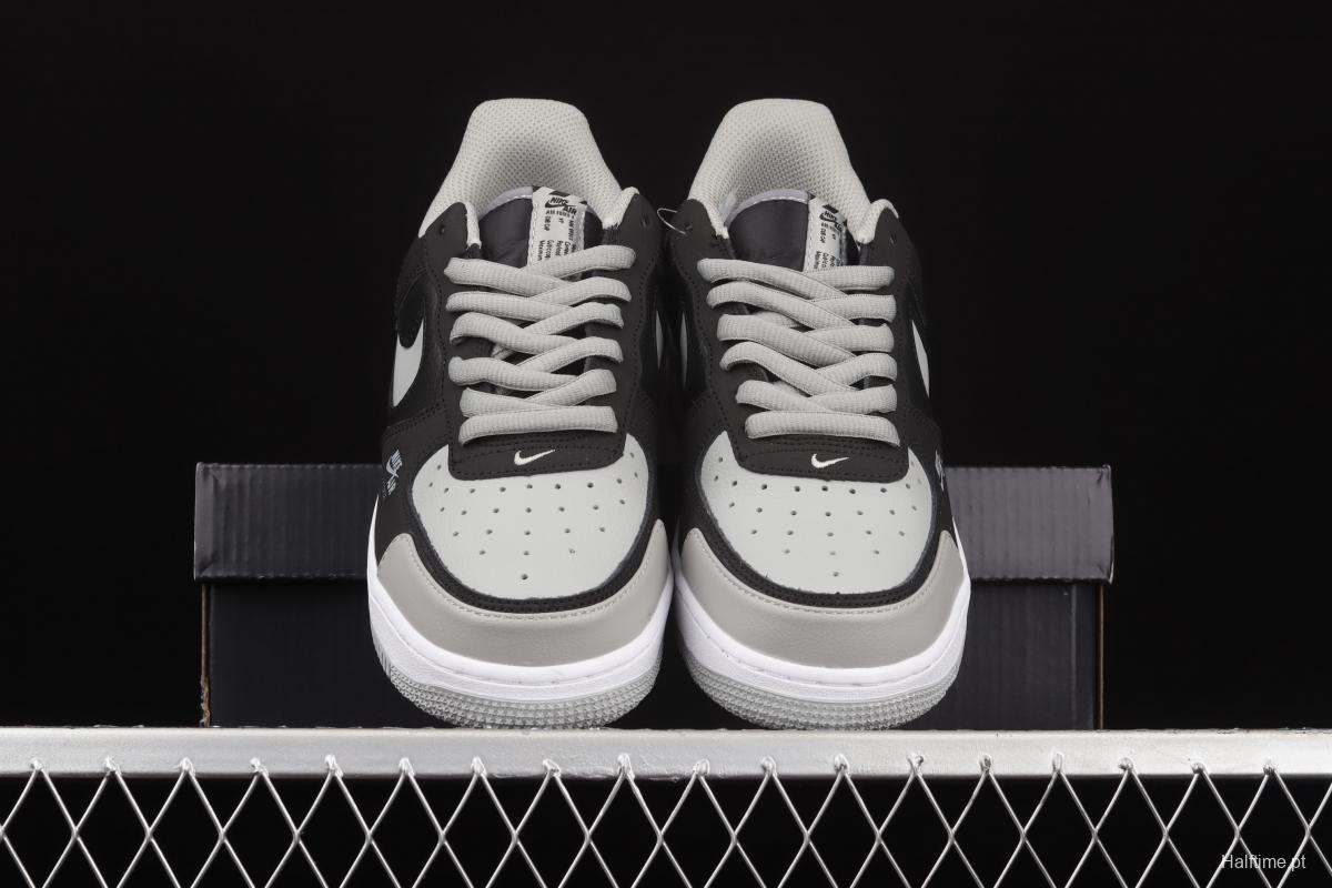 NIKE Air Force 1 Premium ShAdidasow grey Shadow Grey side Logo3M reflective low upper shoes BQ6818-009