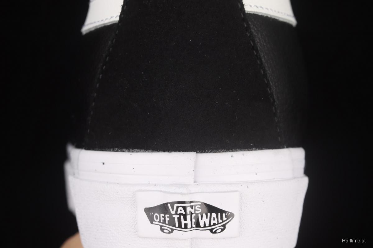 Vans Sk8-Hi black and white leather high-top casual board shoes VN0A4U3DNA0
