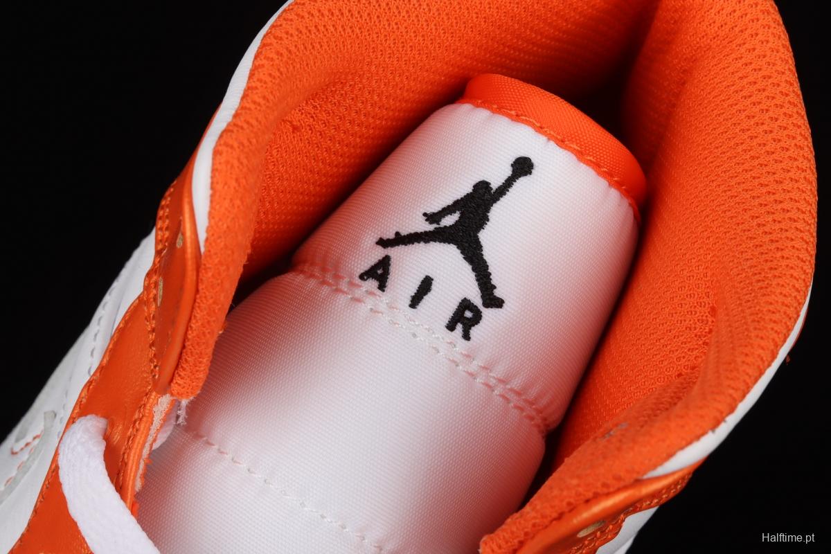 Air Jordan 1 Mid White Orange Culture Basketball shoes DM3531-800