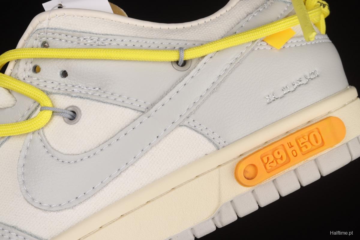 OFF-White x NIKE DUNK Low OW grey leisure sports skateboard shoes DM1602-103