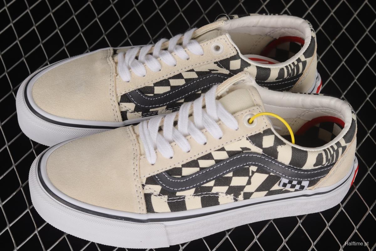 Vans OId Skool black and white checkerboard side stripe low-top professional skateboard shoes VN0A5FCB9CU