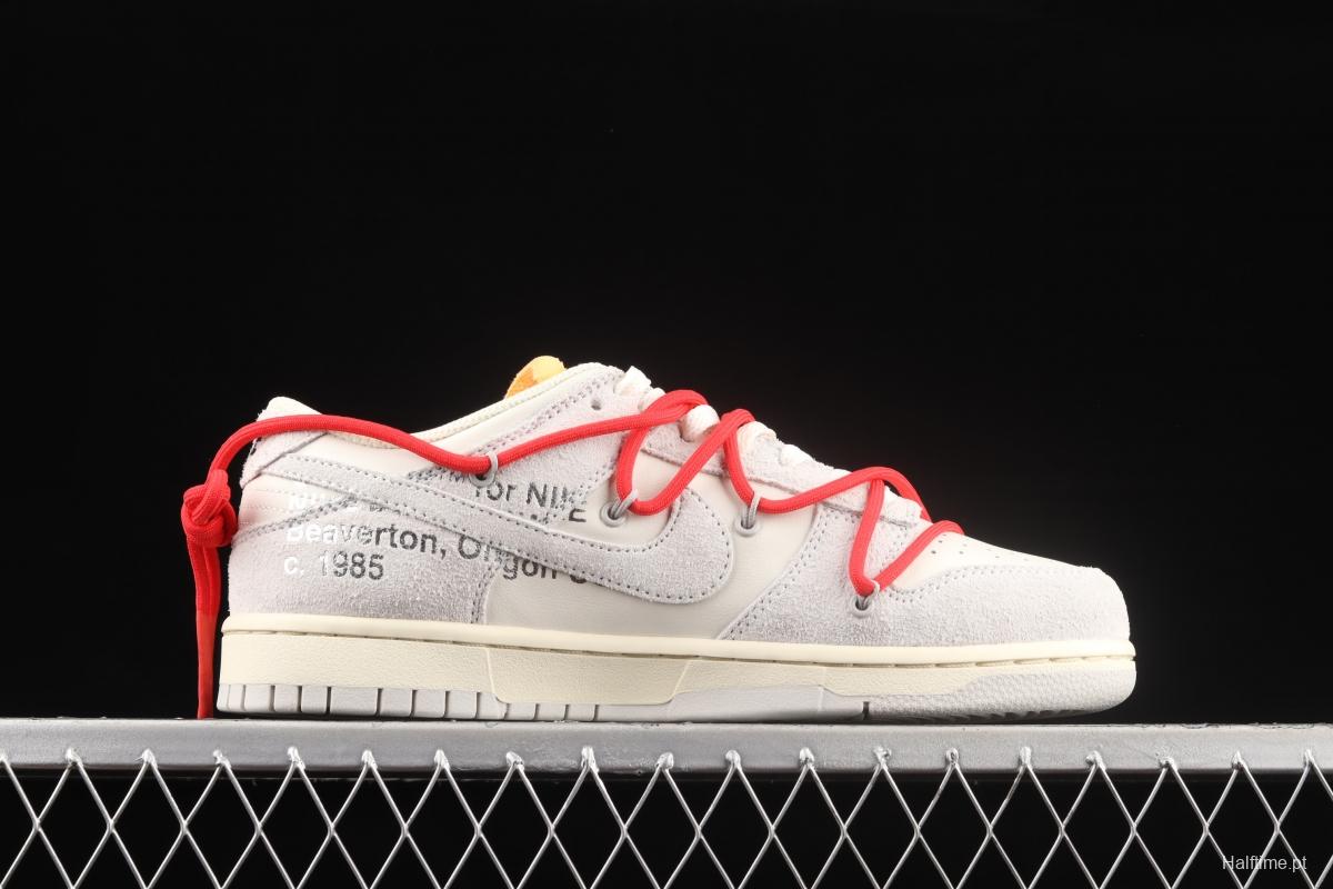 OFF-White x NIKE DUNK Low OW white gray leisure sports skateboard shoes DJ0950-103