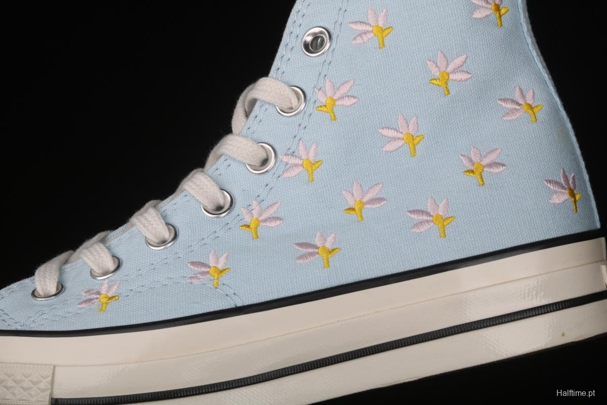 Converse 1970 Korean version milk blue floret high top leisure board shoes 570917C