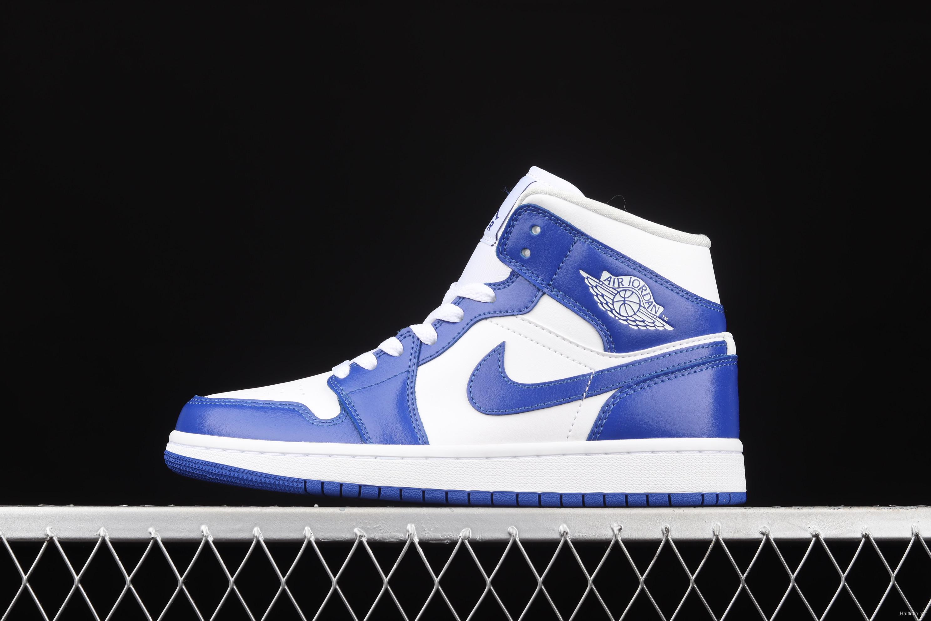 Air Jordan 1 Mid blue Zhongbang basketball shoes BQ6472-104