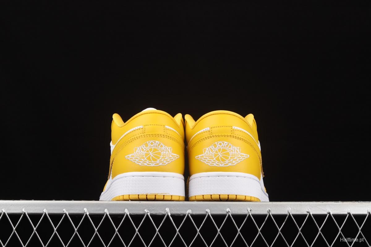 Air Jordan 1 Low white and yellow low side culture leisure sports shoes 553558-171