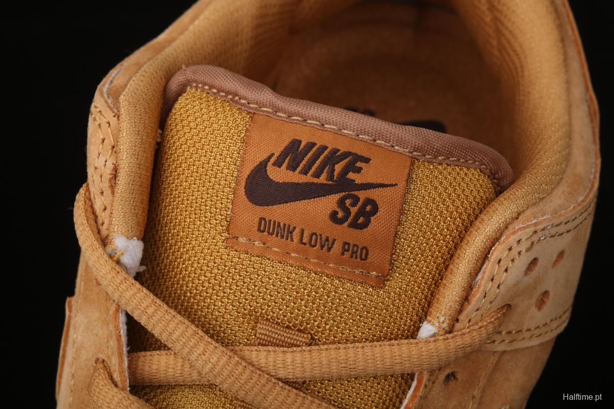 NIKE SB DUNK Low Pro wheat color deciduous yellow low-top sports skateboard shoes 883232-700