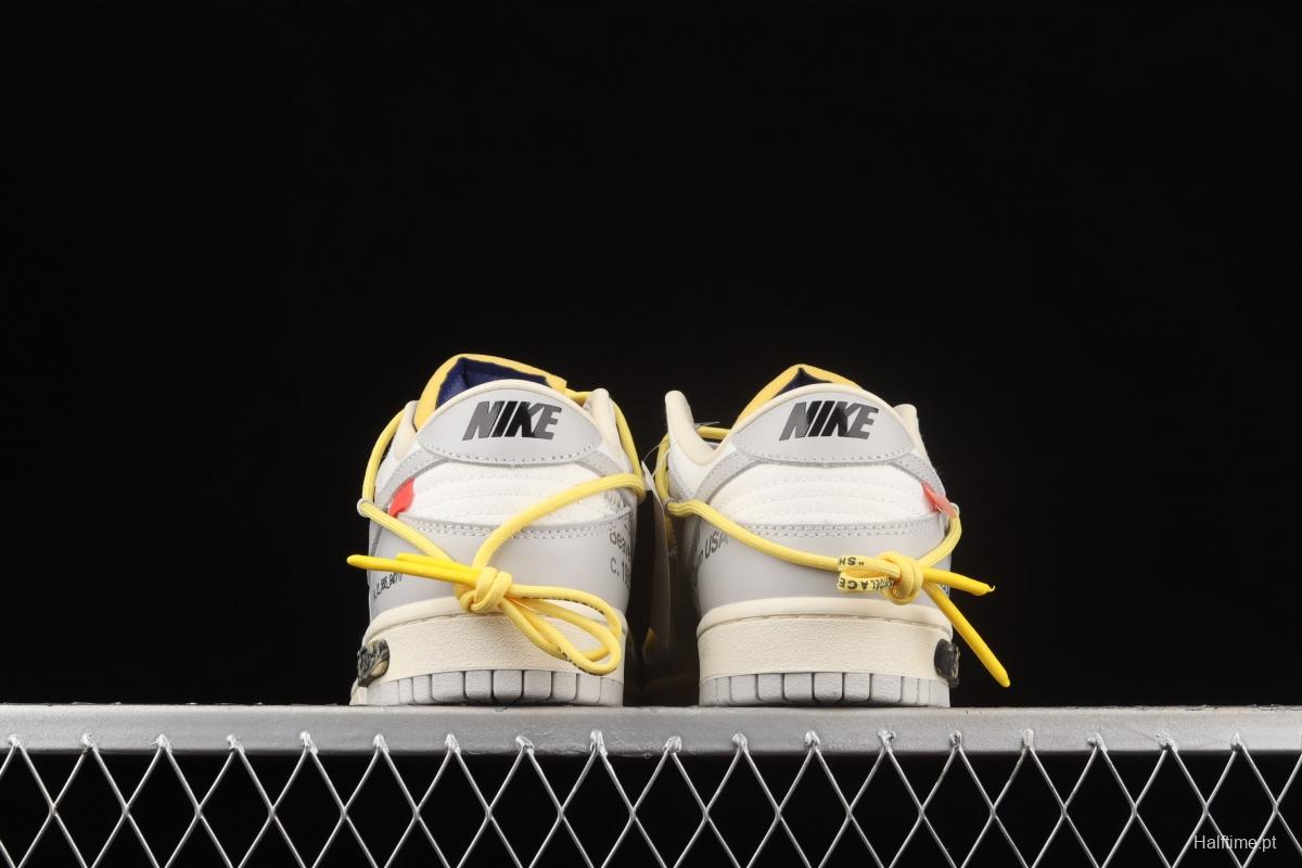 OFF-White x NIKE DUNK Low OW grey leisure sports skateboard shoes DM1602-120