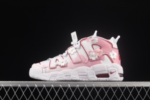 NIKE Air More Uptempo 96 QS Pippen original series cherry blossom embroidery classic high street leisure sports basketball shoes DJ5988-100