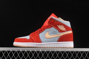 Levi's x Air Jordan 1 Mid Denim Levi denim basketball shoes DM4352-600