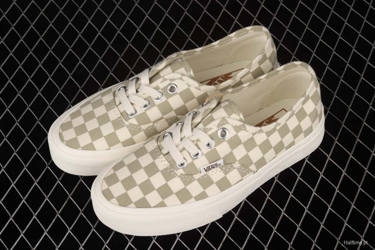 Vans Authentic Classic Anaheim Milk Tea White Brown Chess Lattice low Top Board shoes VN0A5HZS9FO