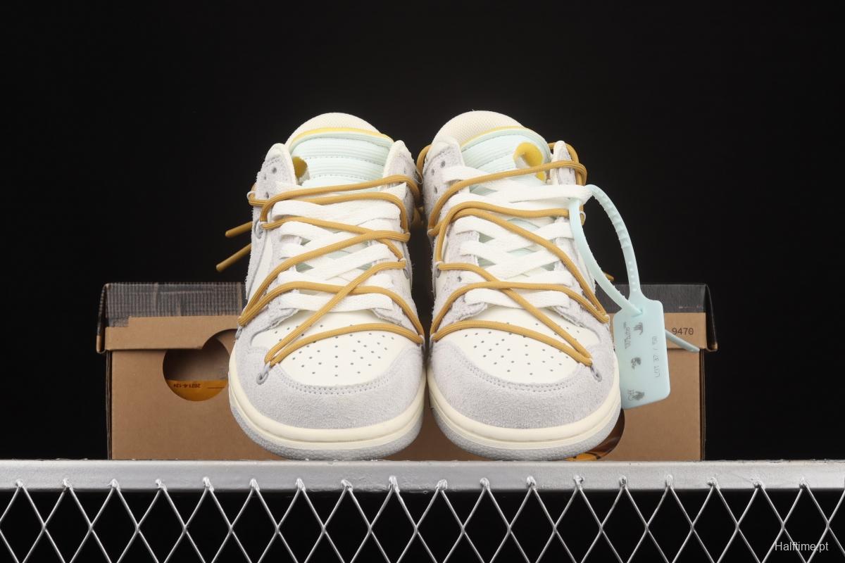 OFF-White x NIKE DUNK Low 12 of 50 OW suede SB buckle rebound fashion casual board shoes DJ0950-105