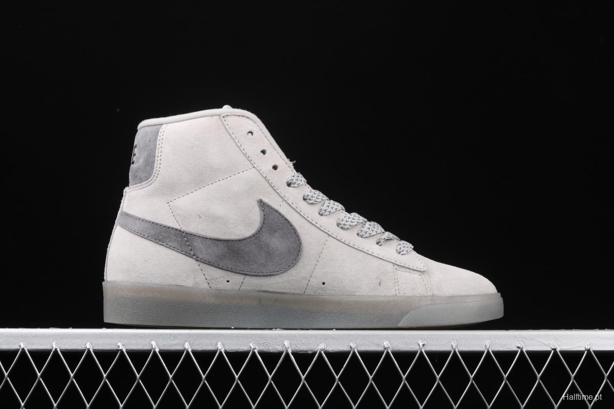 Reigning Champ x NIKE Blazer Mid Retro defending champion joint top suede 3M reflective high-top board shoes 371761-009