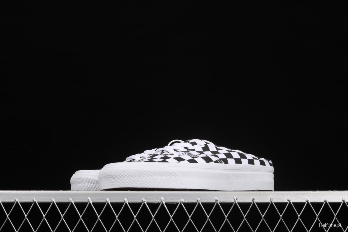 Vans Authentic 2021 summer new Anaheim black and white chessboard VN0A54F75GU lace for lazy half-dragged canvas board shoes