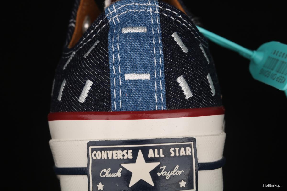 Converse Chuck 70s denim electric embroidered low-top casual board shoes 171065C