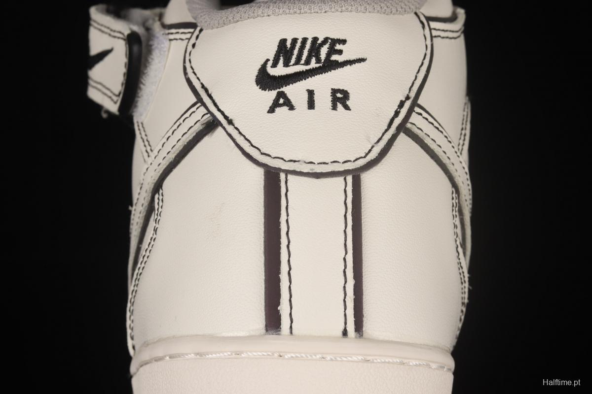 NIKE Air Force 1x 07 Mid laser rice white 3M reflective medium side leisure sports board shoes AQ2898-008