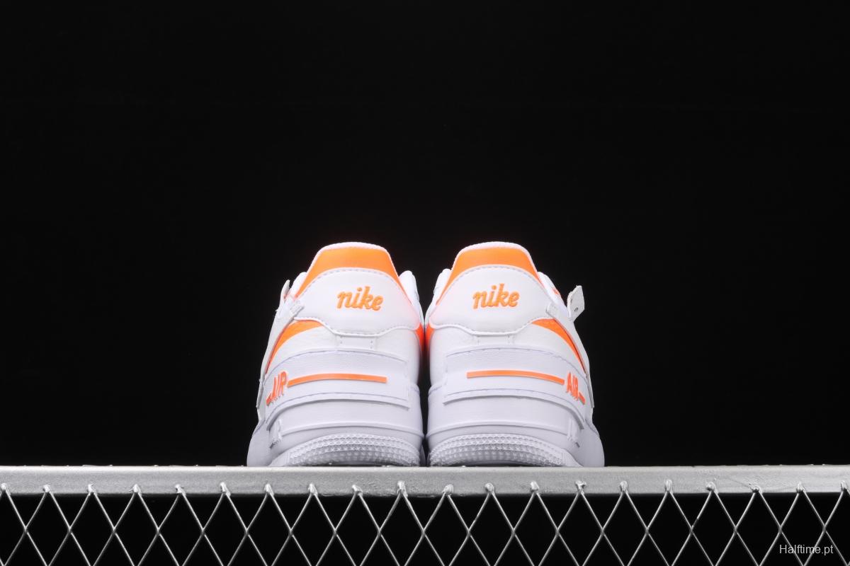 NIKE Air Force 1 ShAdidasow White Orange Light weight heightened low side White Board shoes CI0919-103