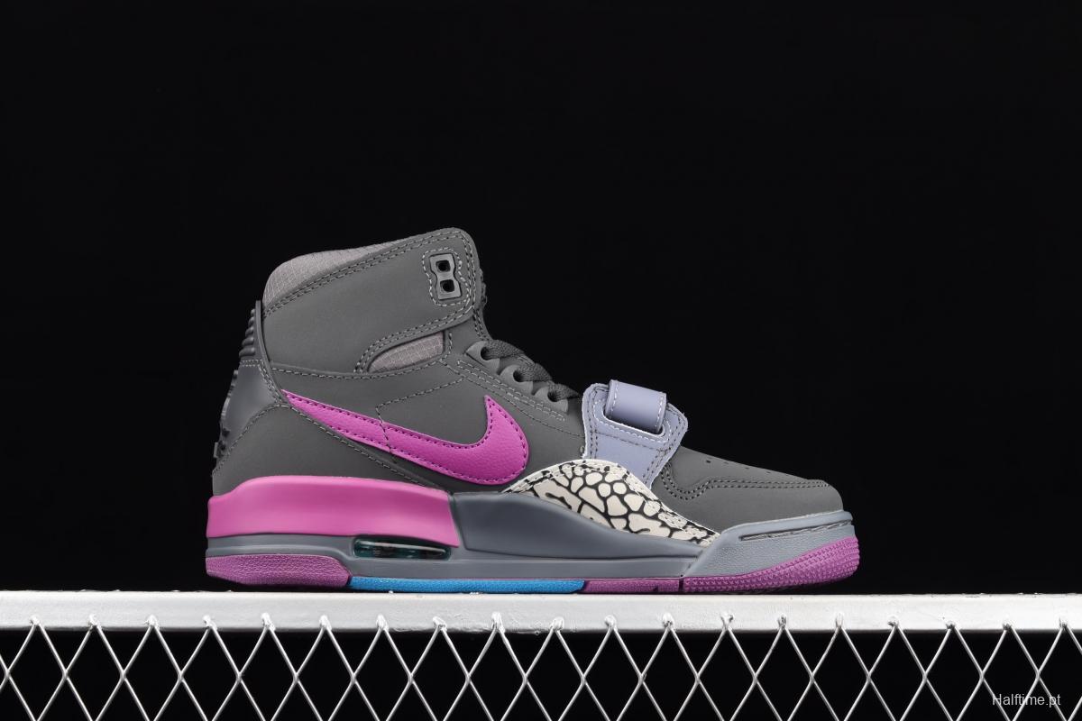 Jordan Legacy 312 black and purple color Velcro three-in-one board shoes AV3922-005