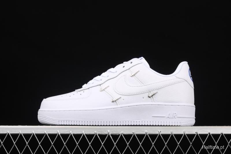 NIKE Air Force 11607 Low All white joint name small silver hook low-top casual board shoes CT1990-100