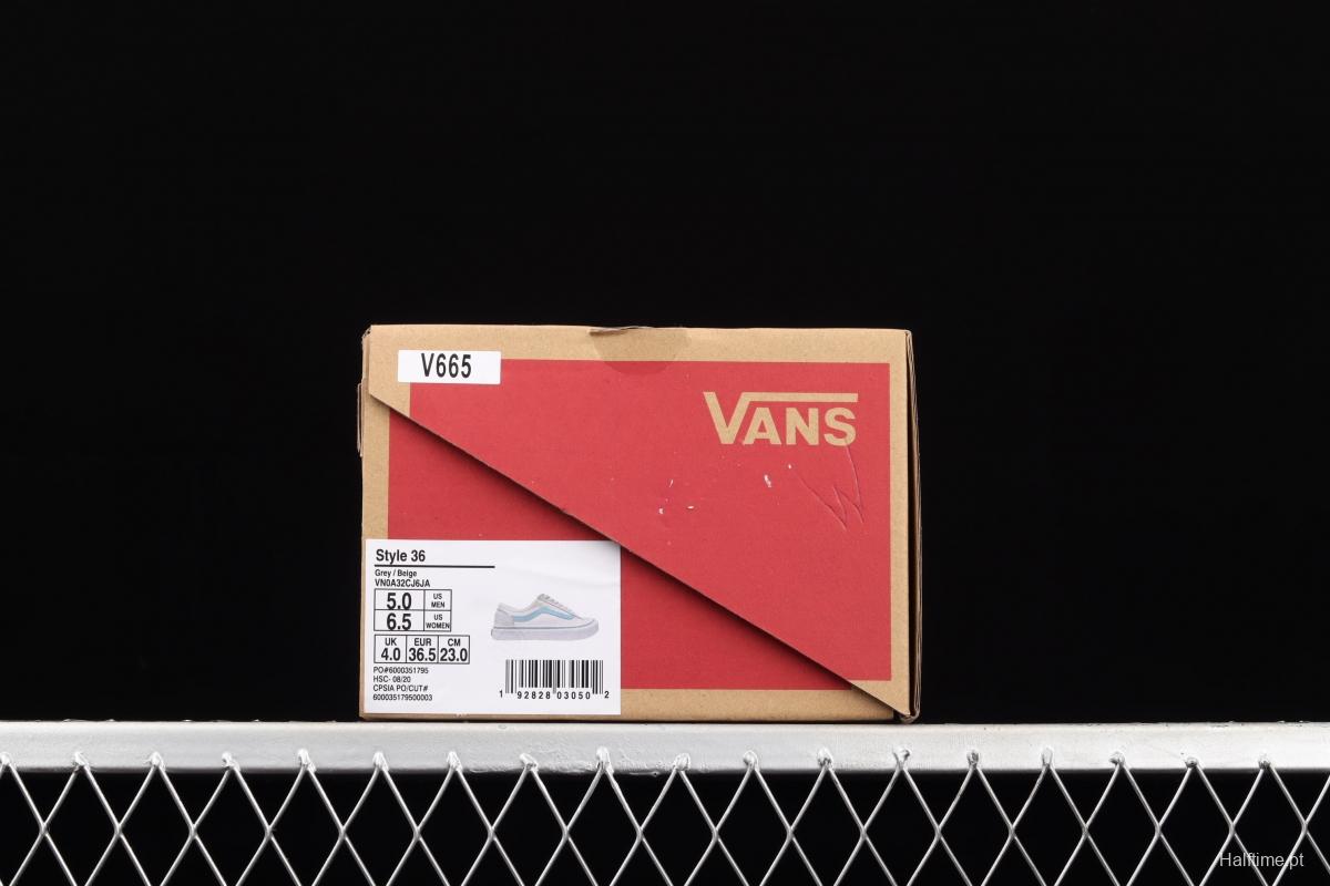 Vans Style 36 million half-moon Baotou gray jelly strips haze beige low-top skateboard shoes VN0A32CJ6JA