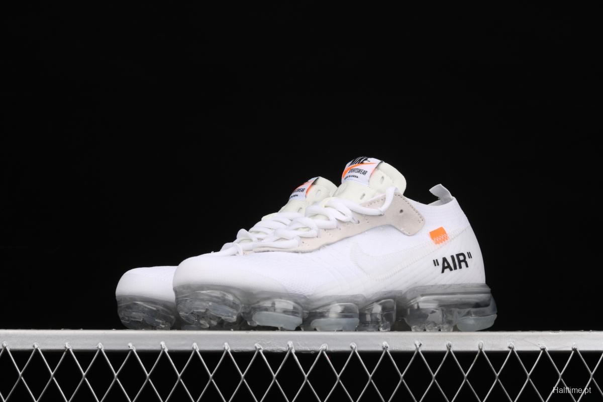 OFF-White x NIKE Vapor Max joint name steam air cushion jogging shoes AA3831-100