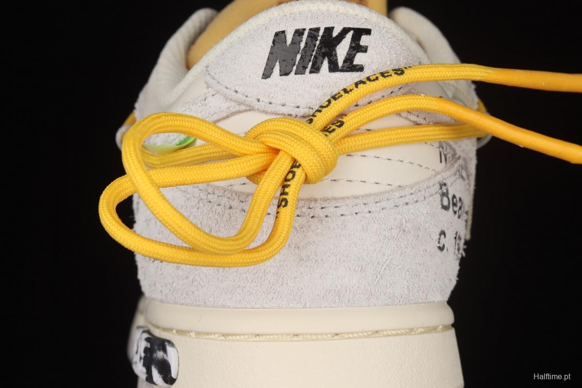 OFF-White x NIKE DUNK Low OW suede SB buckle rebound fashion casual board shoes DJ0950-109