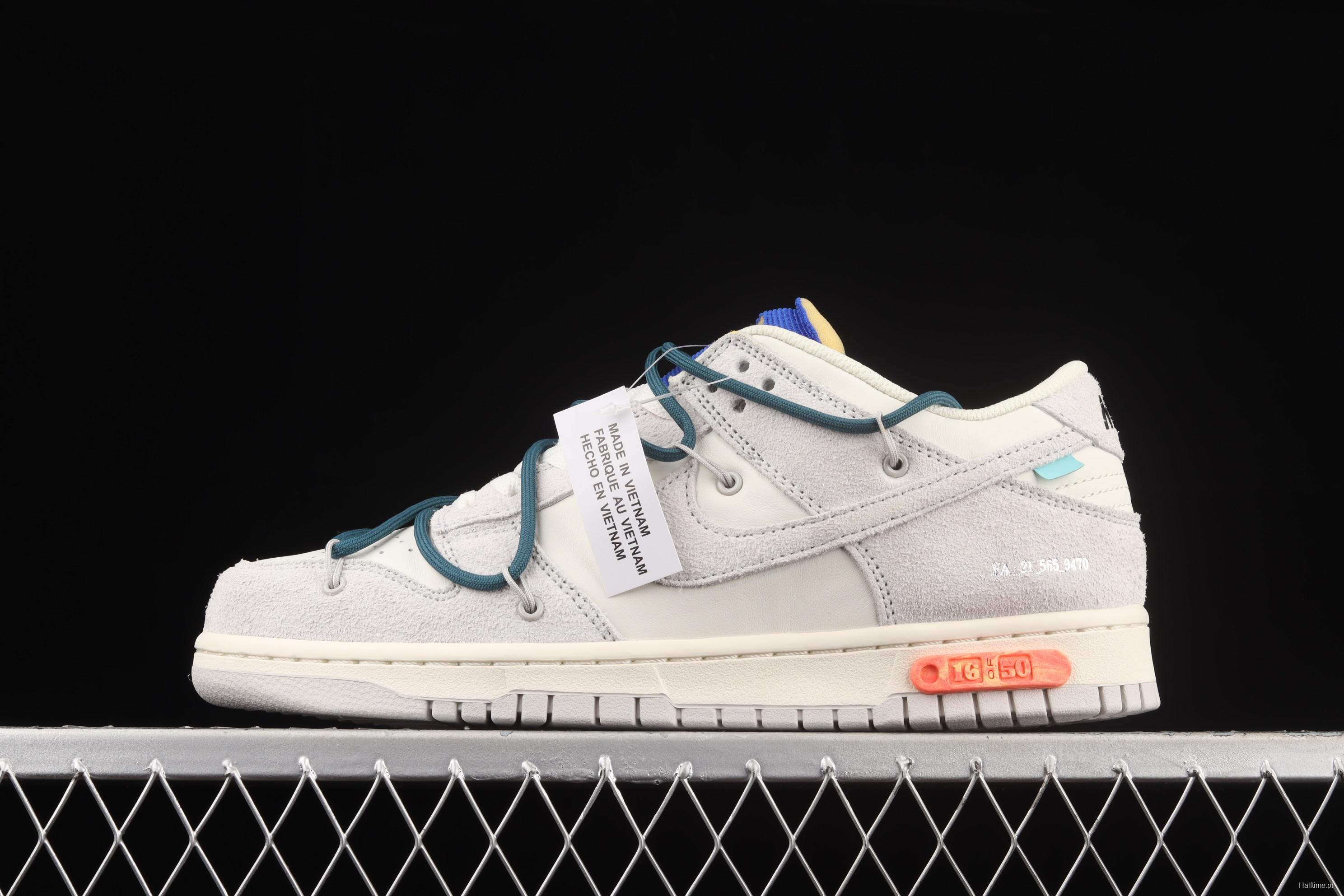 OFF-White x NIKE DUNK Low OW suede SB buckle rebound fashion casual board shoes DJ0950-111,