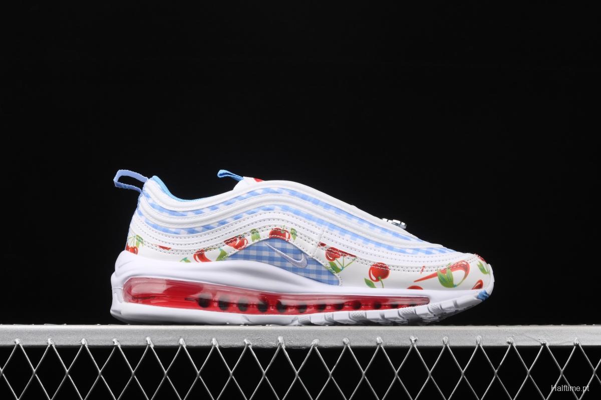 NIKE Air Max 97 summer cherry blue bullet air cushion running shoes CW5806-100