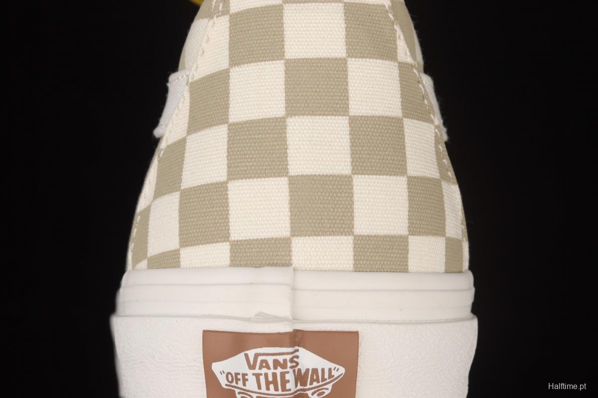 Vans SKate SK8-Hi milk brown plaid high-top professional skateboard shoes VN0A4U169F01