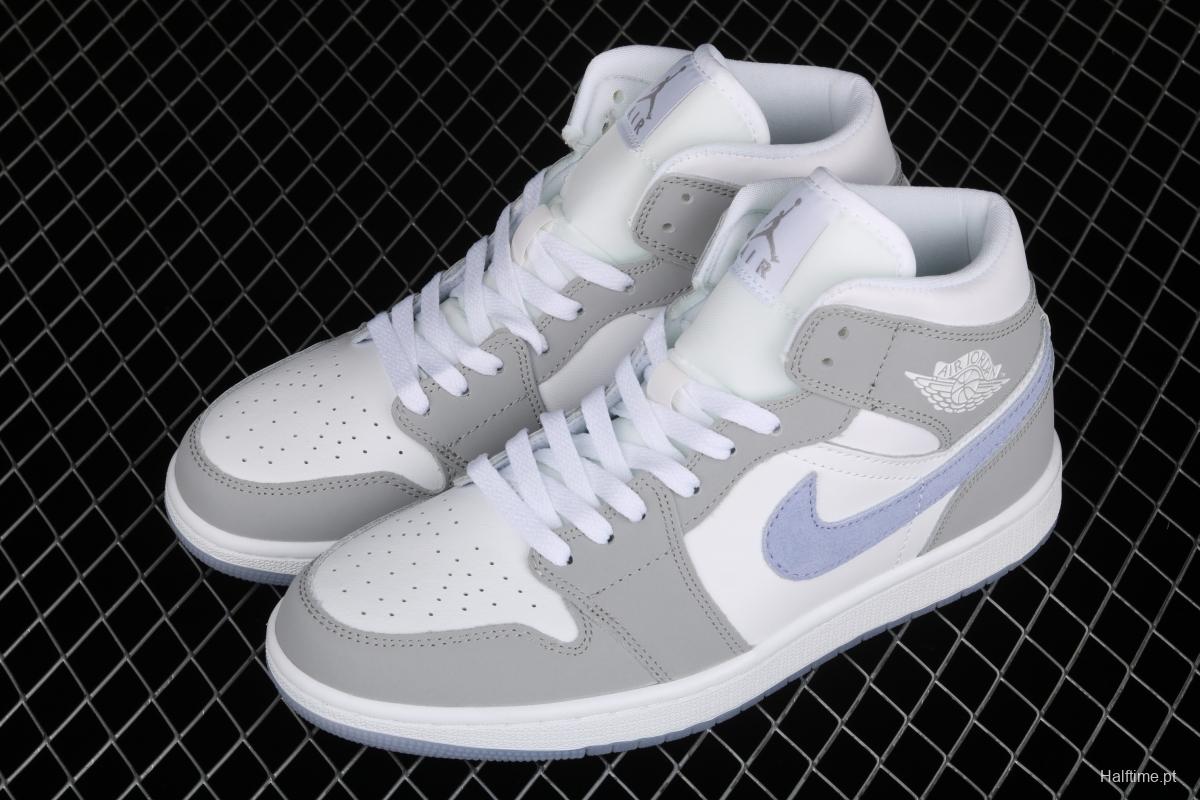 Air Jordan 1 Mid BQ6472-105Bond white, gray and blue