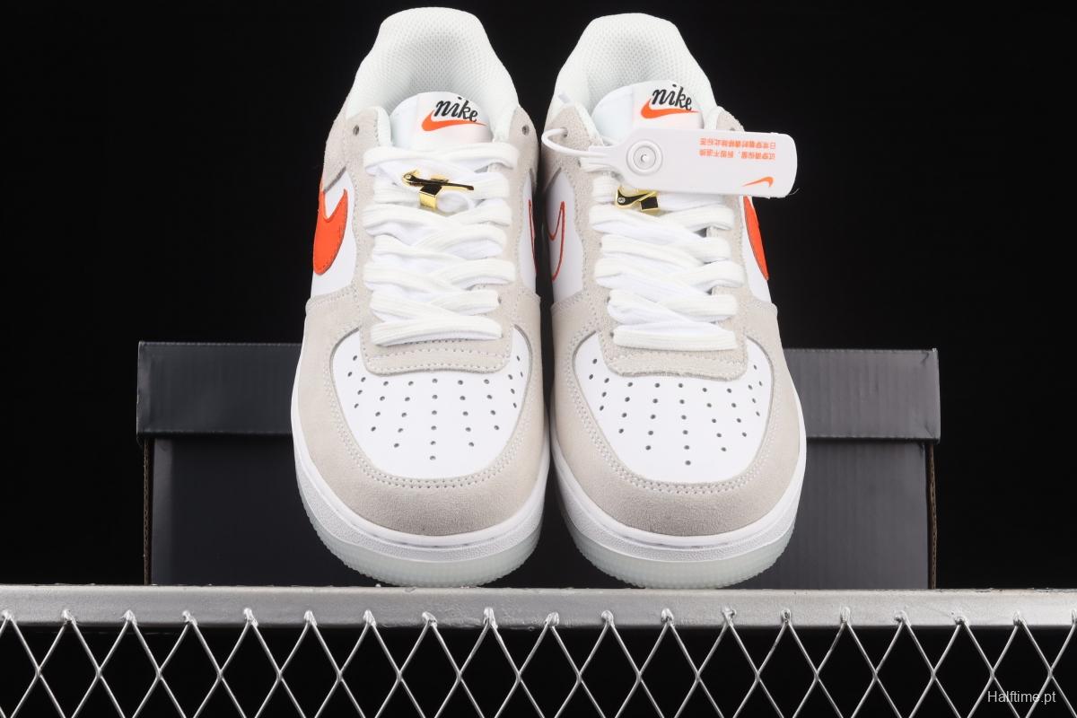 NIKE Air Force 1x 07 Low SE 50th anniversary low-top casual board shoes DA8302-101m white orange gold buckle