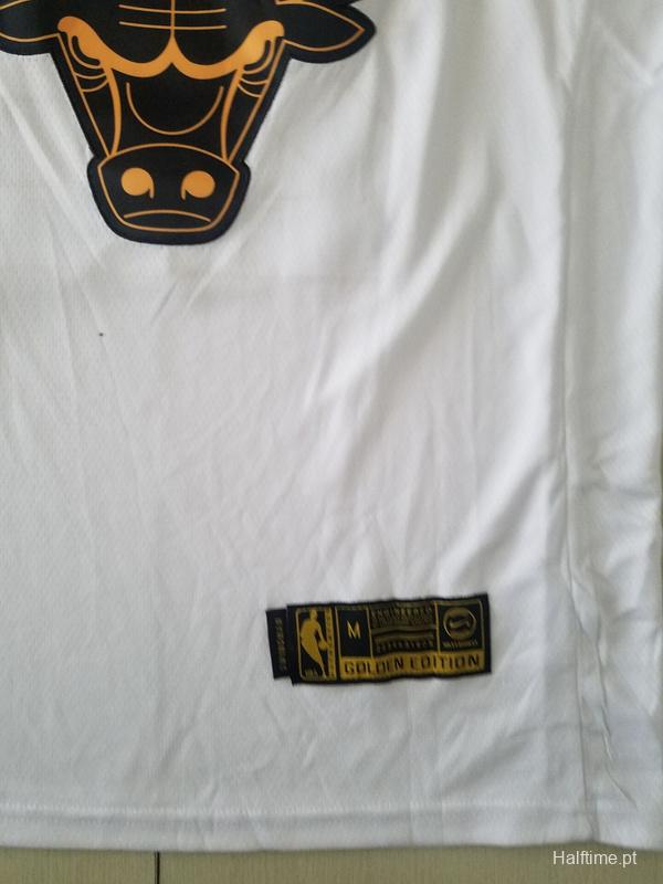 Michael Jordan 23 White Golden Edition Jersey