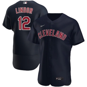 Men's Francisco Lindor Navy Alternate 2020 Authentic Player Team Jersey