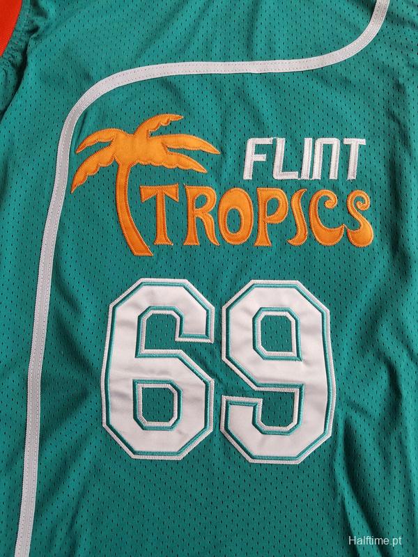 Flint Tropics Jackie Moon White Basketball Jersey L - Custom Designed Movie Jersey by All Star Elite