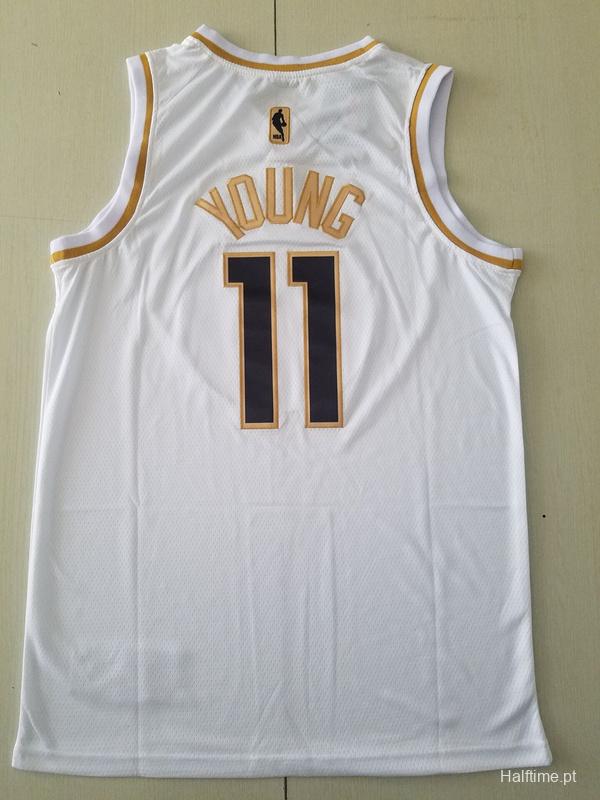 Trae Young 11 White Golden Edition Jersey