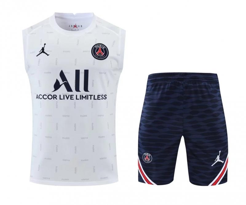 22/23 PSG Pre-Game Training Jersey White Spotted Vest