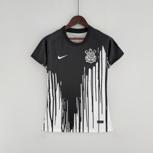 2022 Woman Corinthians Pre-Game Black & White Jersey