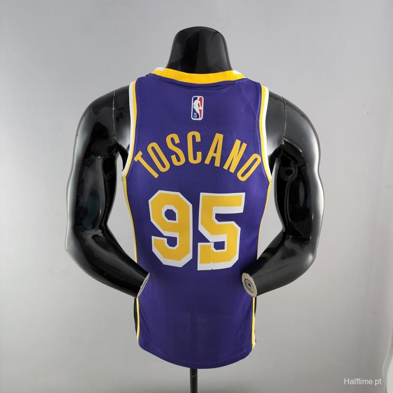 75th Anniversary TOSCANO #95 Los Angeles Lakers Jordan Purple NBA Jersey