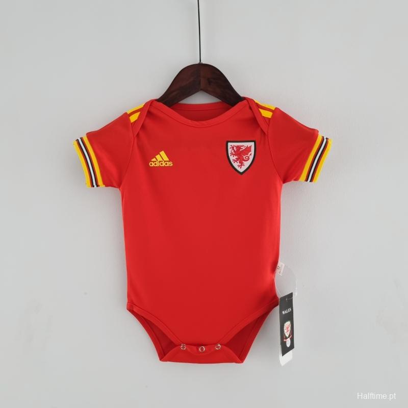 2022 Wales Home Baby KM#0024 9-12 Soccer Jersey