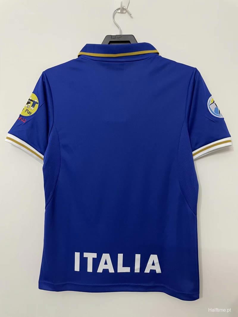 Retro 1996 Italy Home With 96 EURO Patch Soccer Jersey