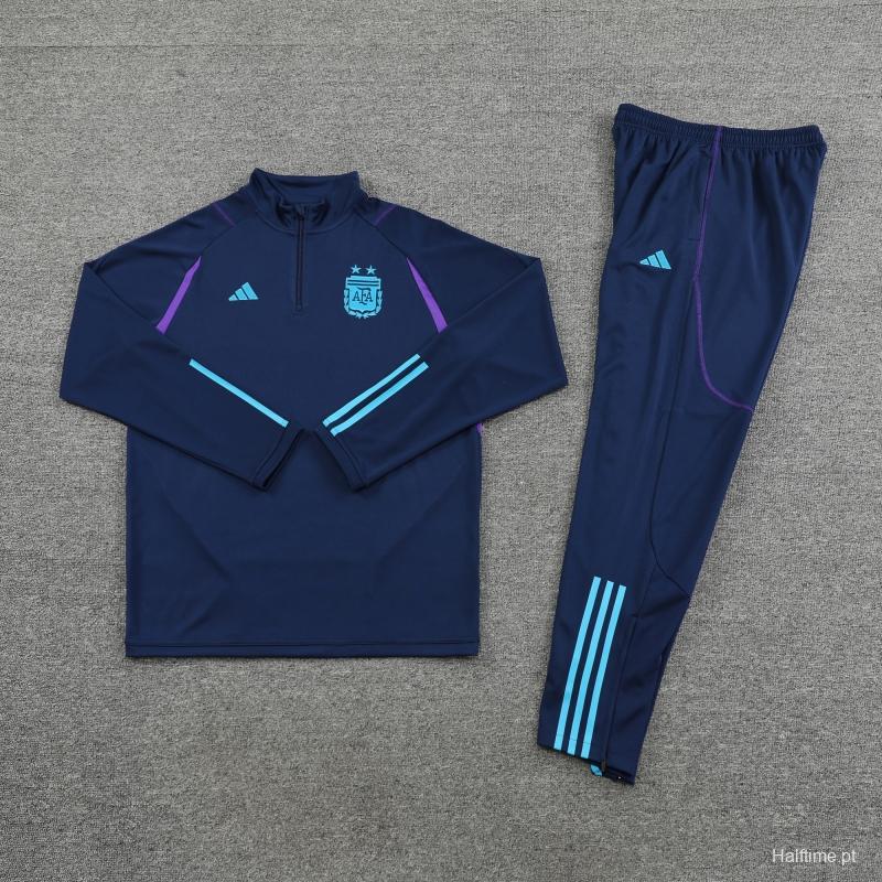 2022 Argentina Navy Half Zipper Tracksuit