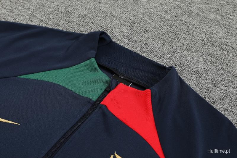 2022 Portugal Navy Half Zipper Tracksuit