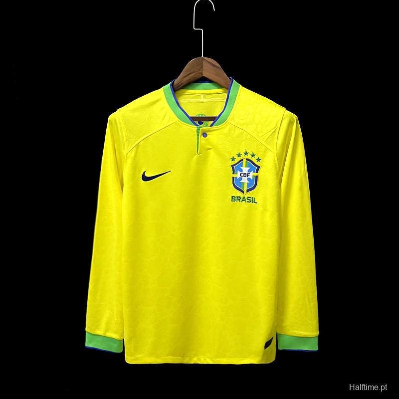 Long sleeve 2022 Brazil Home Jersey